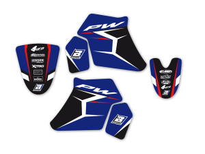 Graphics Kit With Seat Cover Black, Blue, White, 2, nordicamoto.ro