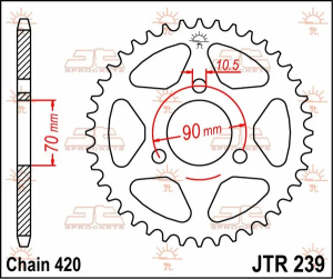 JT SPROCKETS hátsó lánckerék, természetes színű, 2, nordicamoto.ro