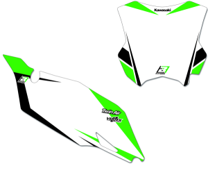 Pre-cut Number Plates With Graphics Black, Green, White