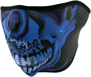 Half Mask Bl Chrome Skull Blue