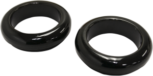 Fork Dust Covers Gloss Black, Powder Coated, 2, nordicamoto.ro