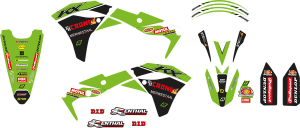 Graphic Kit With Seat Cover Replica Team Kawasaki H&f 2022 Green, Red, Black, 4, nordicamoto.ro