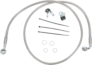 Extended Length Stainless Steel Brake Line Kit Silver, Clear-coated