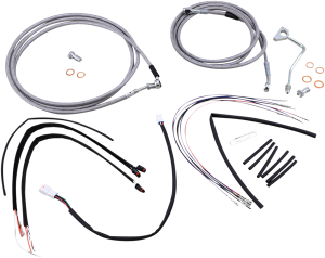 Complete Stainless Braided Handlebar Cable/brake Line Kit Silver, 2, nordicamoto.ro