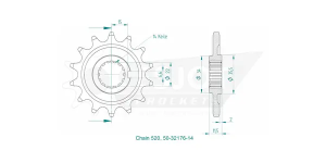 Standard Sprocket Front 520 Natural, 2, nordicamoto.ro