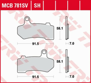 TRW szinterezett hátsó fékbetétek STREET HARLEY-DAVIDSON 1130/1250/1584/1690/1750/1800/1870/1923 modellekhez (2006–2021), nordicamoto.ro