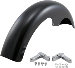 Hugger Front Fender With Mounting Blocks For Softail/dyna Black