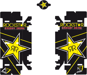 Rockstar Energy Radiator Louver Stickers Black, Yellow, 3, nordicamoto.ro