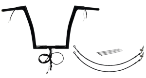 Plug & Play Ez Install 1-1/4(r) Flat Top Handlebar Kit Black