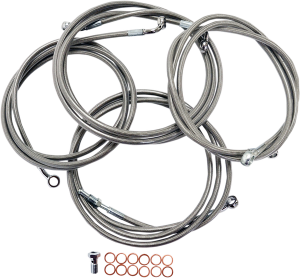 Standard Stainless Braided Handlebar Cable/brake Line Kit Silver
