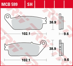 TRW szinterezett hátsó féktárcsák STREET HONDA DN-01 700 '08–'11/VFR 750 '88–'97/ GL 1500 F6C VALKYRIE '97–'03/TRIUMPH TIGER 900 '99–'01/ADVENTURER 900 '96–'01