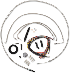 Complete Stainless Braided Handlebar Cable/brake Line Kit Silver, 1, nordicamoto.ro