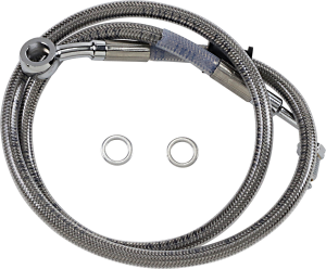Extended Length Stainless Steel Brake Line Silver, Clear-coated
