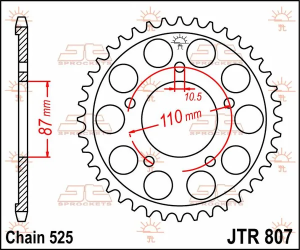 JT SPROCKETS hátsó lánckerék, természetes színű, 2, nordicamoto.ro