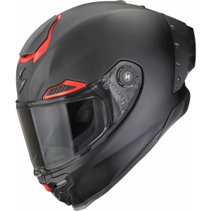 SCORPION EXO-RACE AIR SOLID S teljes arcú sport sisak – matt fekete, gyöngyházfehér díszítéssel, M-es méret, 1, nordicamoto.ro
