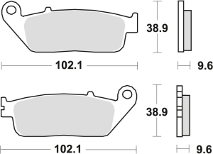 TRW szinterezett hátsó fékbetétek STREET HONDA CBR 1000F '90–'92/ST 1100 '90–'95/YAMAHA MT-01 '05–'12