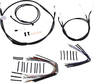 Complete Black Vinyl Handlebar Cable/line Kit For Ape Hanger Handlebars Black, 1, nordicamoto.ro
