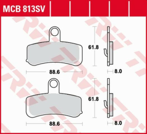 TRW szinterezett első fékbetétek STREET HARLEY-DAVIDSON 1584/1690/1750/1800 modellekhez (2008–2017), nordicamoto.ro