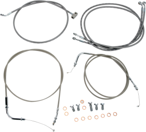 Stainless Handlebar Cable/line Kit Silver