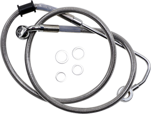 Extended Length Stainless Steel Brake Line Silver, Clear-coated
