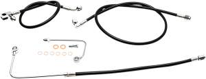 Black Braided Brake Line Kit Black