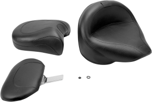 Vintage Wide Touring Seat With Driver Backrest Black