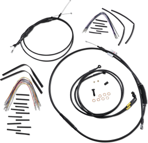 Complete Black Vinyl Handlebar Cable/line Kit For Ape Hanger Handlebars Black, 1, nordicamoto.ro