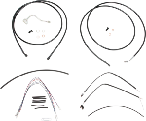 Complete Black Vinyl Handlebar Cable/line Kit For Ape Hanger Handlebars Black, 1, nordicamoto.ro
