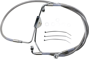 Extended Length Stainless Steel Brake Line Kit Silver, Clear-coated