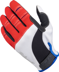 Biltwell Moto kesztyű – fekete/piros/fehér, nordicamoto.ro