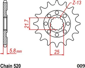 Fogaskerekek  Fata Kawasaki KXF/KLX 450 2006–2020