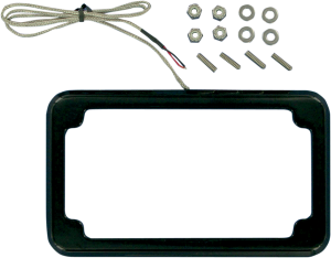 Beveled License Plate With Lights Black, 3, nordicamoto.ro