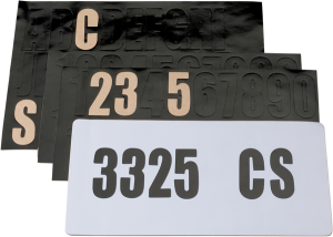 License Plate Decal Kit Black, White, 1, nordicamoto.ro