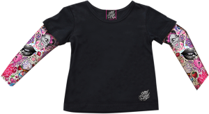 Boys Skull & Bones Tattoo Sleeve Shirt Black 2t Black 2T, 2, nordicamoto.ro