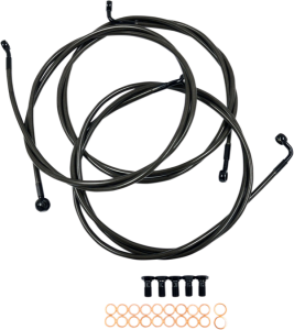 Midnight Braided Brake Line Kit Black, Midnight 38 cm - 43 cm (15' - 17'), 1, nordicamoto.ro