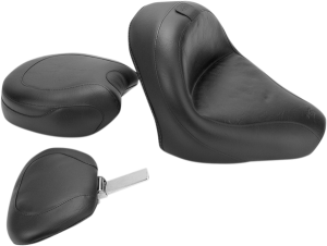 Vintage Wide Touring Seat With Driver Backrest Black, 1, nordicamoto.ro