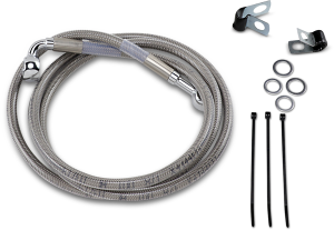 Extended Length Stainless Steel Brake Line Kit Silver, Clear-coated