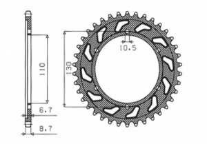 Steel Rear Sprocket Natural
