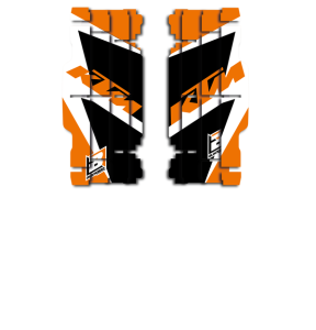 Rad Louver Decals Black, Orange, White, 1, nordicamoto.ro