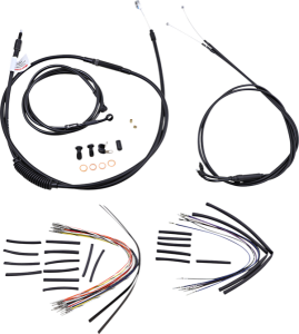 Complete Black Vinyl Handlebar Cable/line Kit For Ape Hanger Handlebars Black, 1, nordicamoto.ro