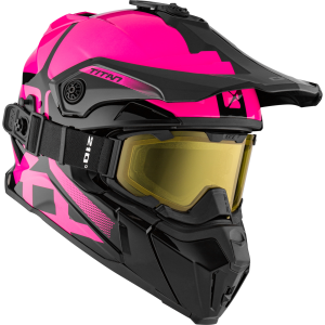 Hószemüvegek, CKX sisak + védőszemüveg TITAN Polar Pink, L, nordicamoto.ro
