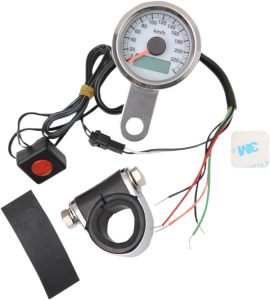 Programmable Mini Electronic Speedometer With Odometer/tripmeter White