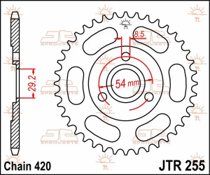 JT SPROCKETS hátsó lánckerék, természetes színű, 2, nordicamoto.ro