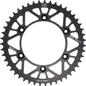 JT SPROCKETS Racelite alumínium hátsó lánckerék, fekete , nordicamoto.ro