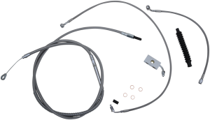 Standard Stainless Braided Handlebar Cable/brake Line Kit Silver, 2, nordicamoto.ro
