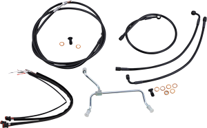 Complete Black Vinyl Handlebar Cable/line Kit For Ape Hanger Handlebars Black, 1, nordicamoto.ro