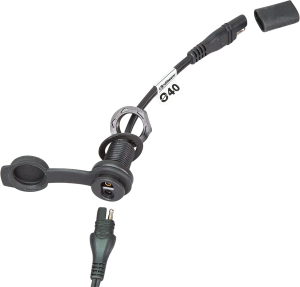 Weatherproof Sae Thin Panel Mount Socket O-40 Black