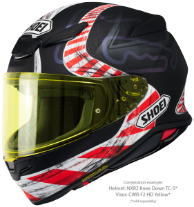 SHOEI NXR2 KNEE DOWN TC-5 teljes arcú sisak, fekete/piros/matt fehér, S-es méret, 5, nordicamoto.ro