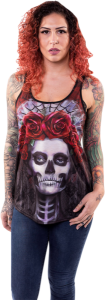 Women's Dark Widow Razor Back Tank Top Black L +, 1, nordicamoto.ro
