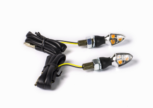 E-marked Led Mini Signal With Rubber Stem Chrome